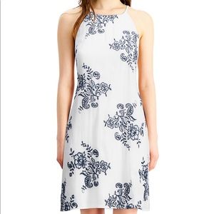 BCX floral Embroidered Dress white/blue M